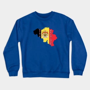 Belgium map & flag Crewneck Sweatshirt